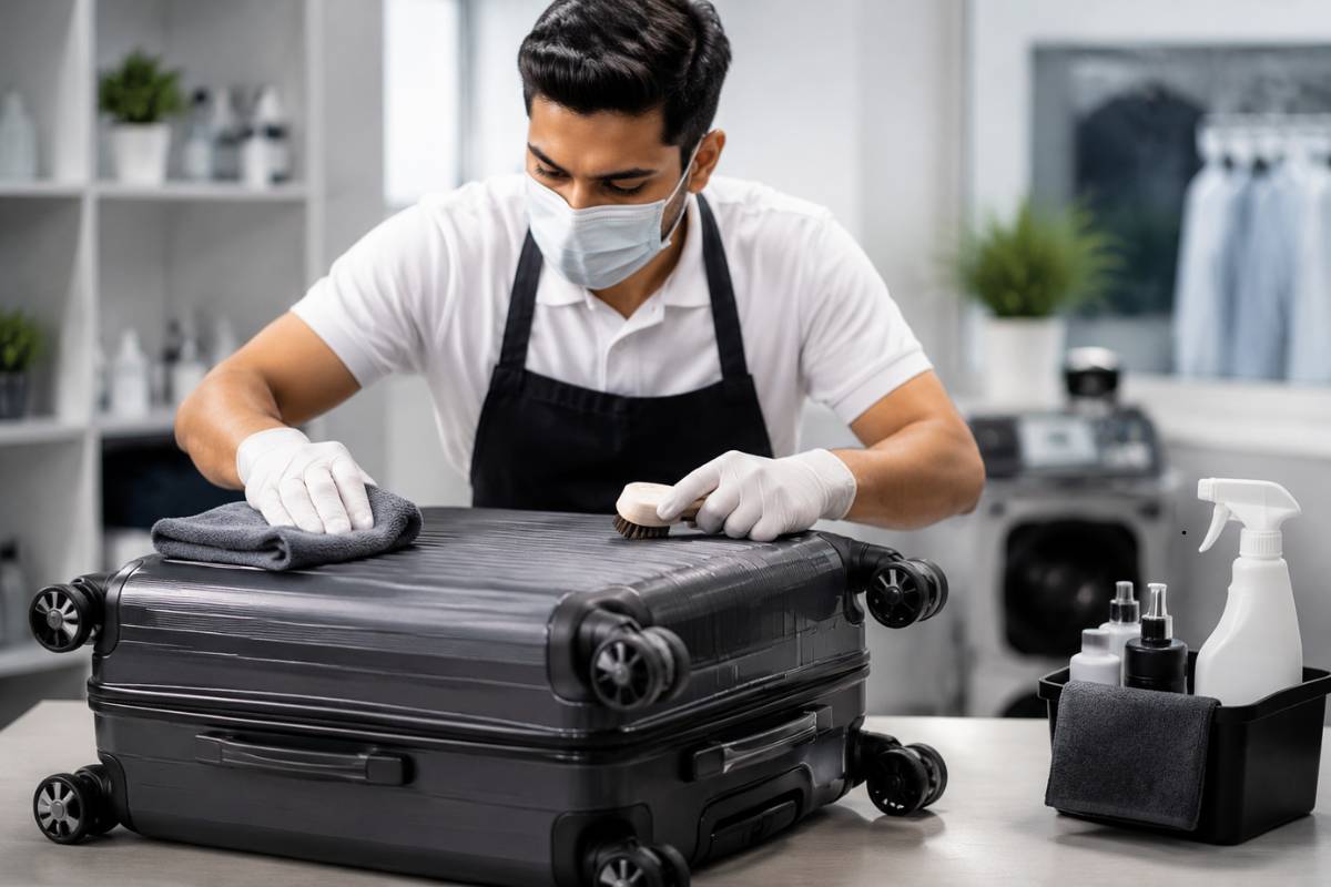 Professional suitcase cleaning service for spotless luggage