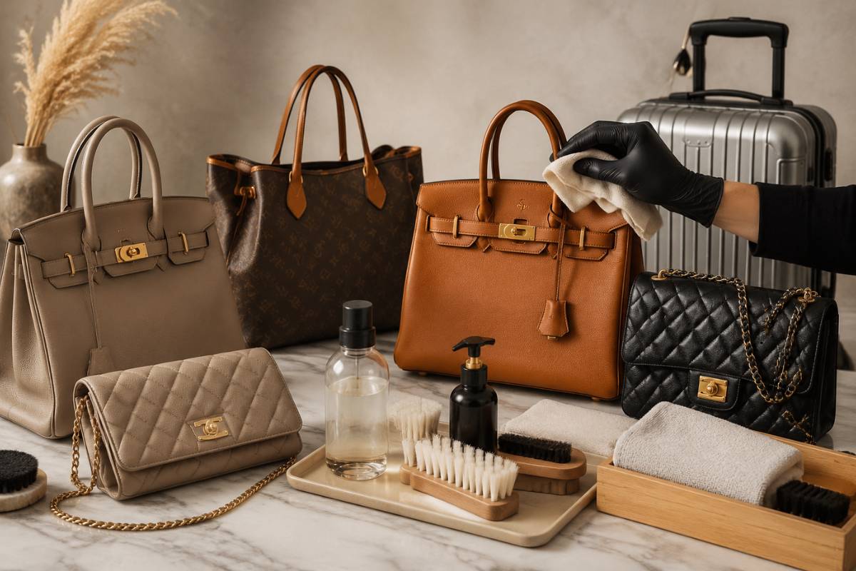 Complete accessories cleaning services for handbags, belts, and more
