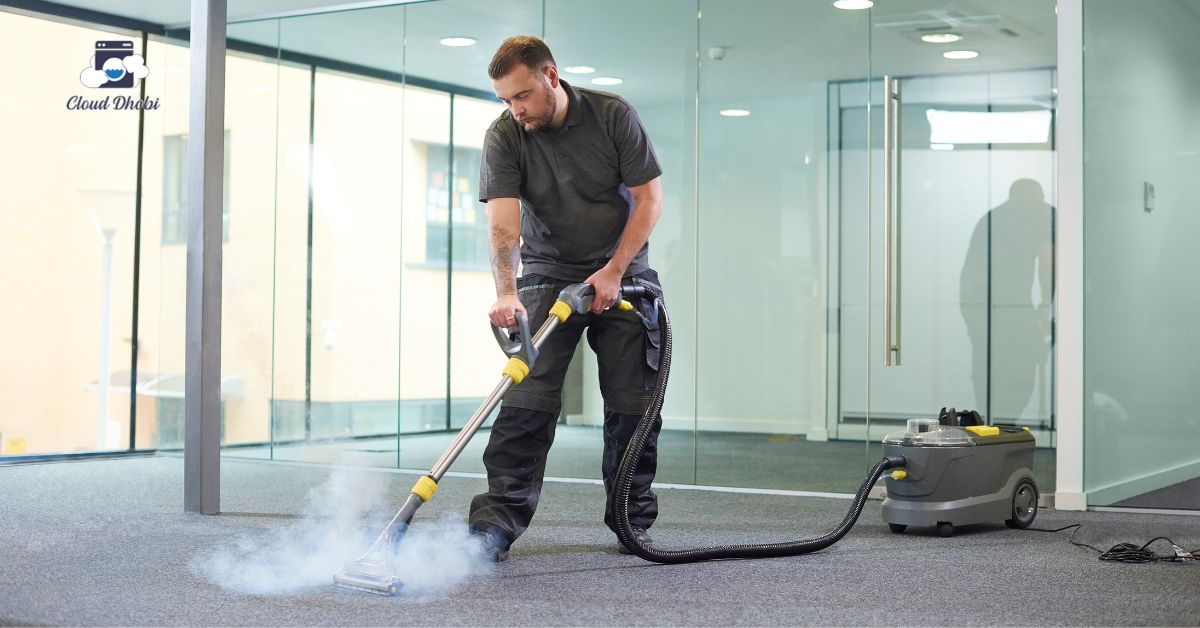 Professional carpet cleaning in commercial office for a healthier, cleaner workplace