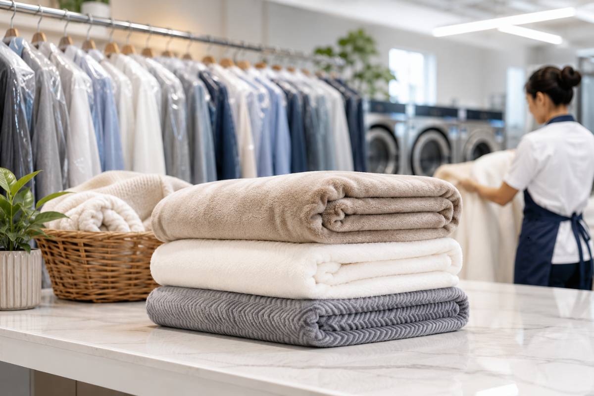 Premium blanket dry clean cost service for heavy winter blankets and comforters in Delhi.