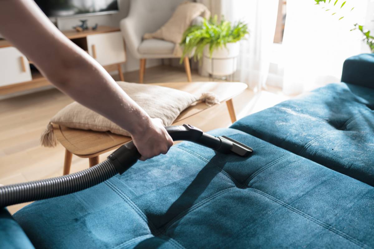 Professional sofa cleaning for removing stains, dust, and allergens from upholstery