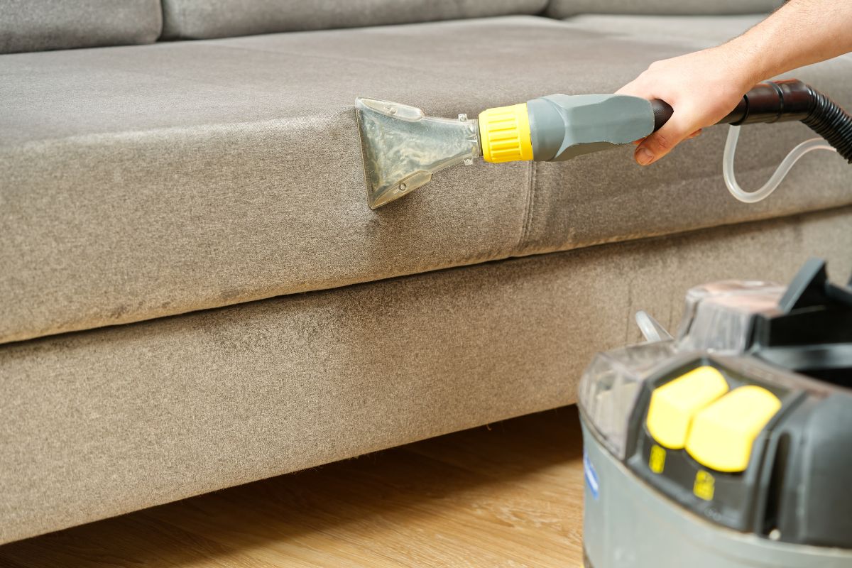 per seat sofa cleaning noida - Cloud Dhobi team at work
