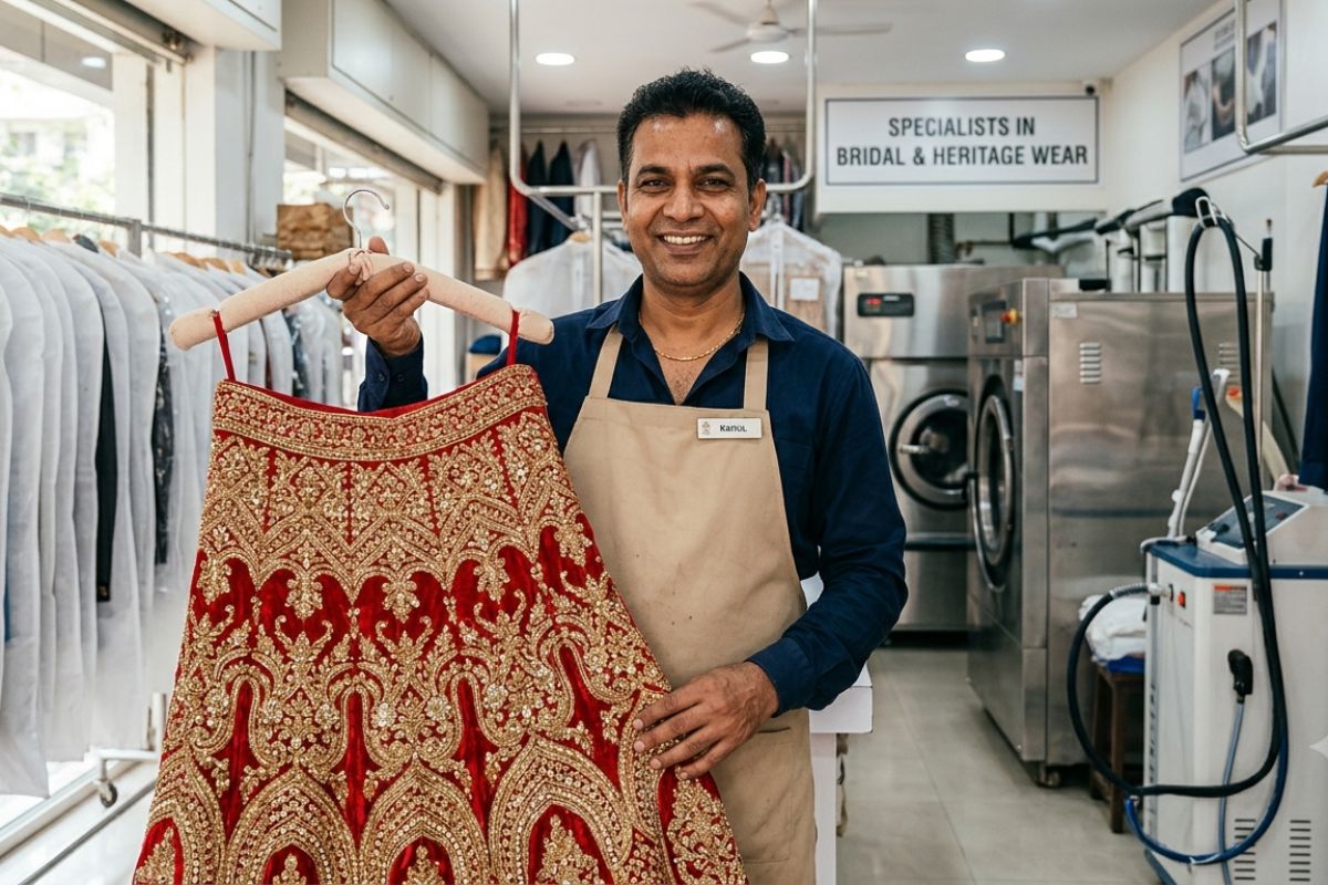 Cloud Dhobi - how to clean bridal lehenga service across Delhi NCR