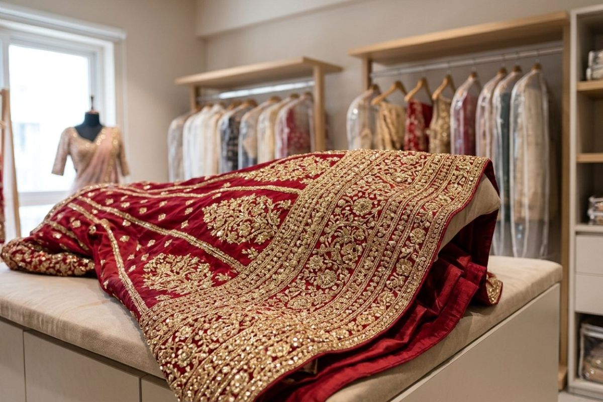 bridal lehenga dry cleaning in faridabad - Cloud Dhobi